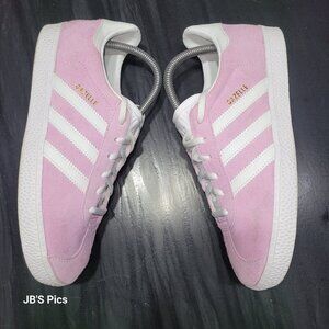 Adidas Gazelle Big Kids Size 7/Women's Size 8 Pink Lilac/Trim Suede Sneakers